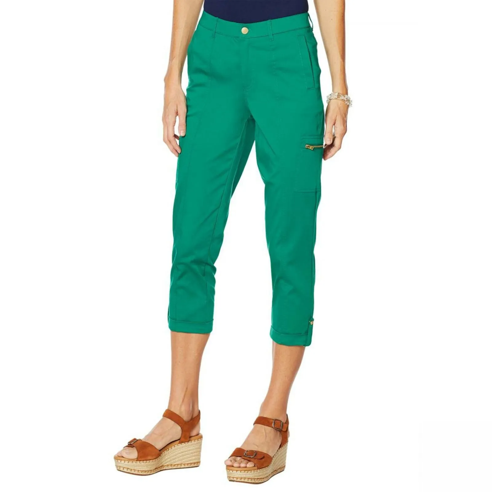 NWT Lemon Way Women's Stretch Utility Twill Cargo Crop Pants 10 12 14 16