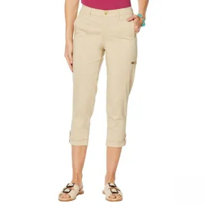 NWT Lemon Way Women's Stretch Utility Twill Cargo Crop Pants 10 12 14 16
