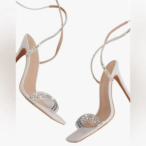 NWT Stiletto Heels Transparent Rhinestones