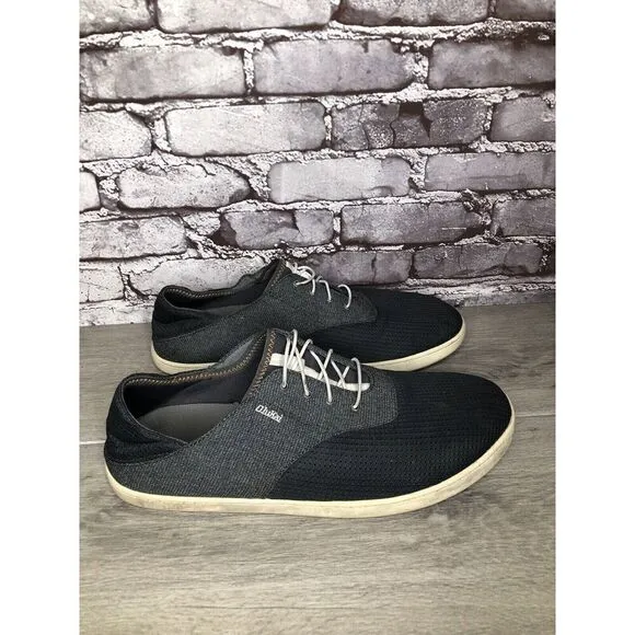 Olukai Nohea Moku Blue Gray Mesh Casual Slip On Sneakers Shoes Men Sz 13M US/46