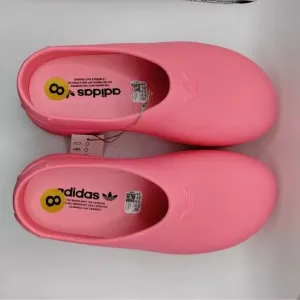 Pink Adidas slip on clogs