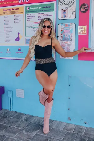Positano Coast One Piece Swimsuit - Black- Final Sale
