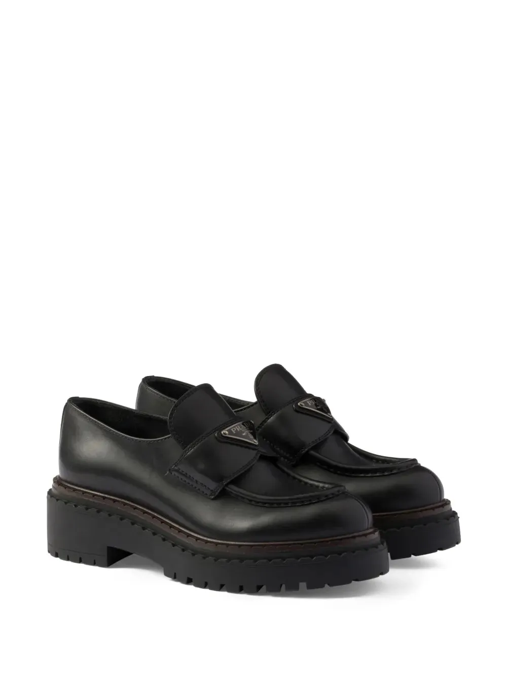 Prada leather loafers