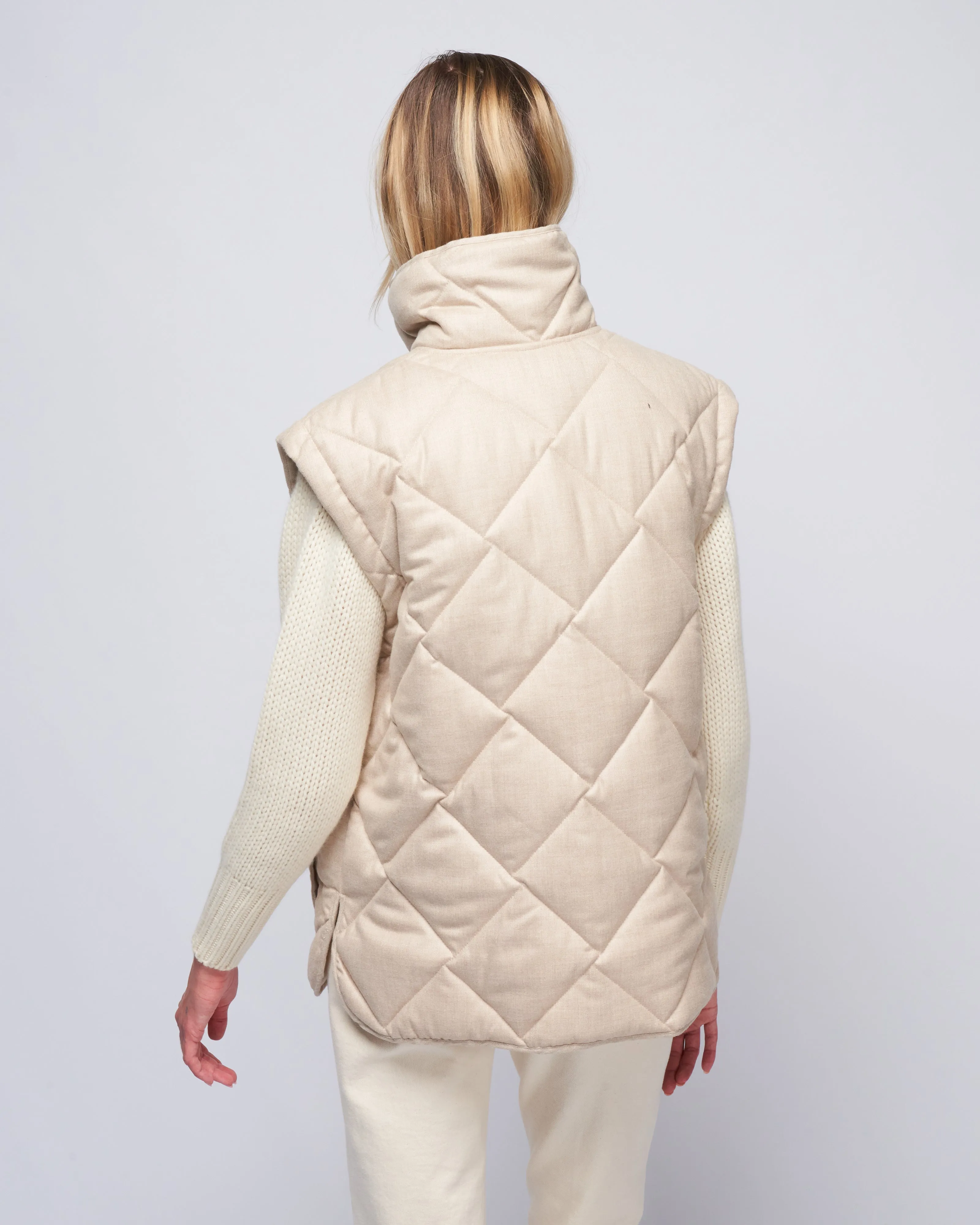 quilted vest - tavertine first snow