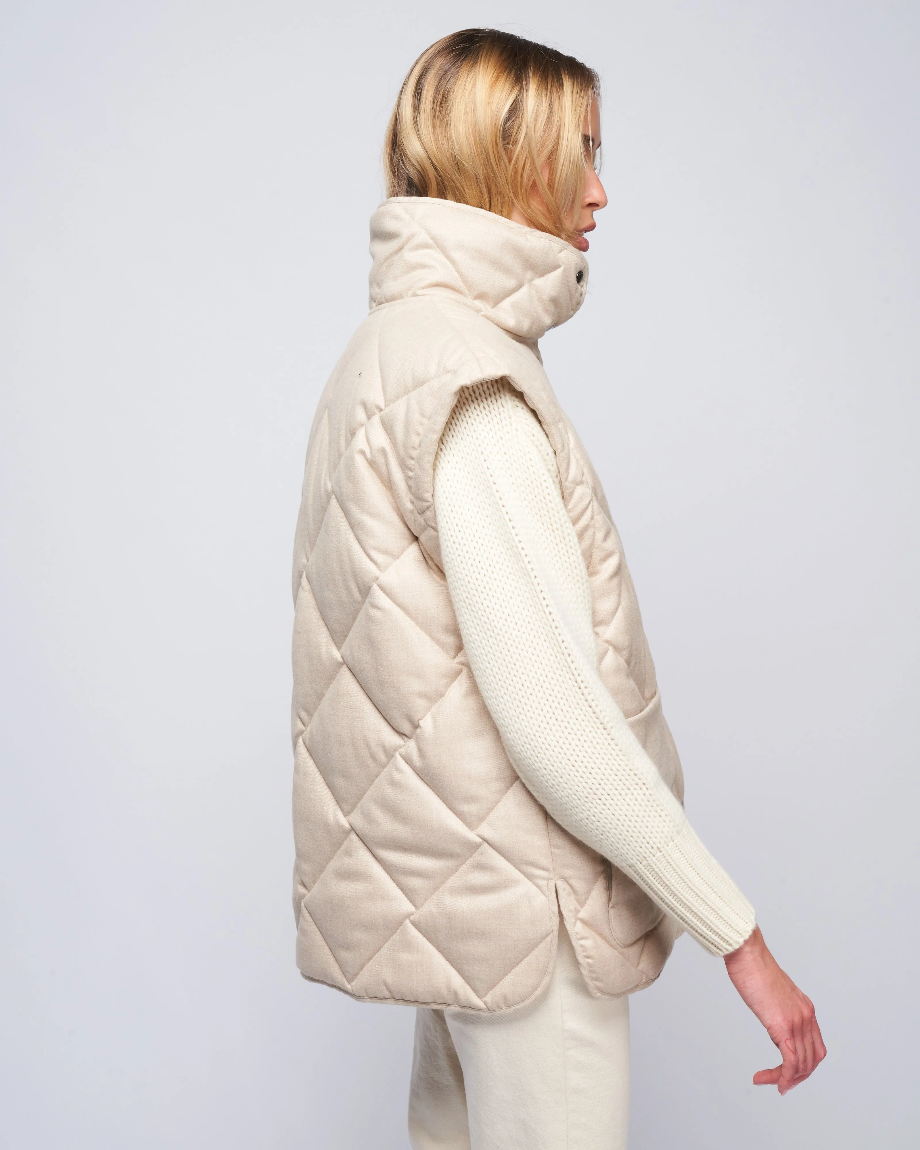 quilted vest - tavertine first snow