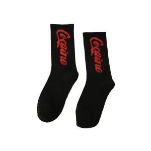 "COCAINE" Chaussettes Montantes Streetwear Noir Rouge - URB1™