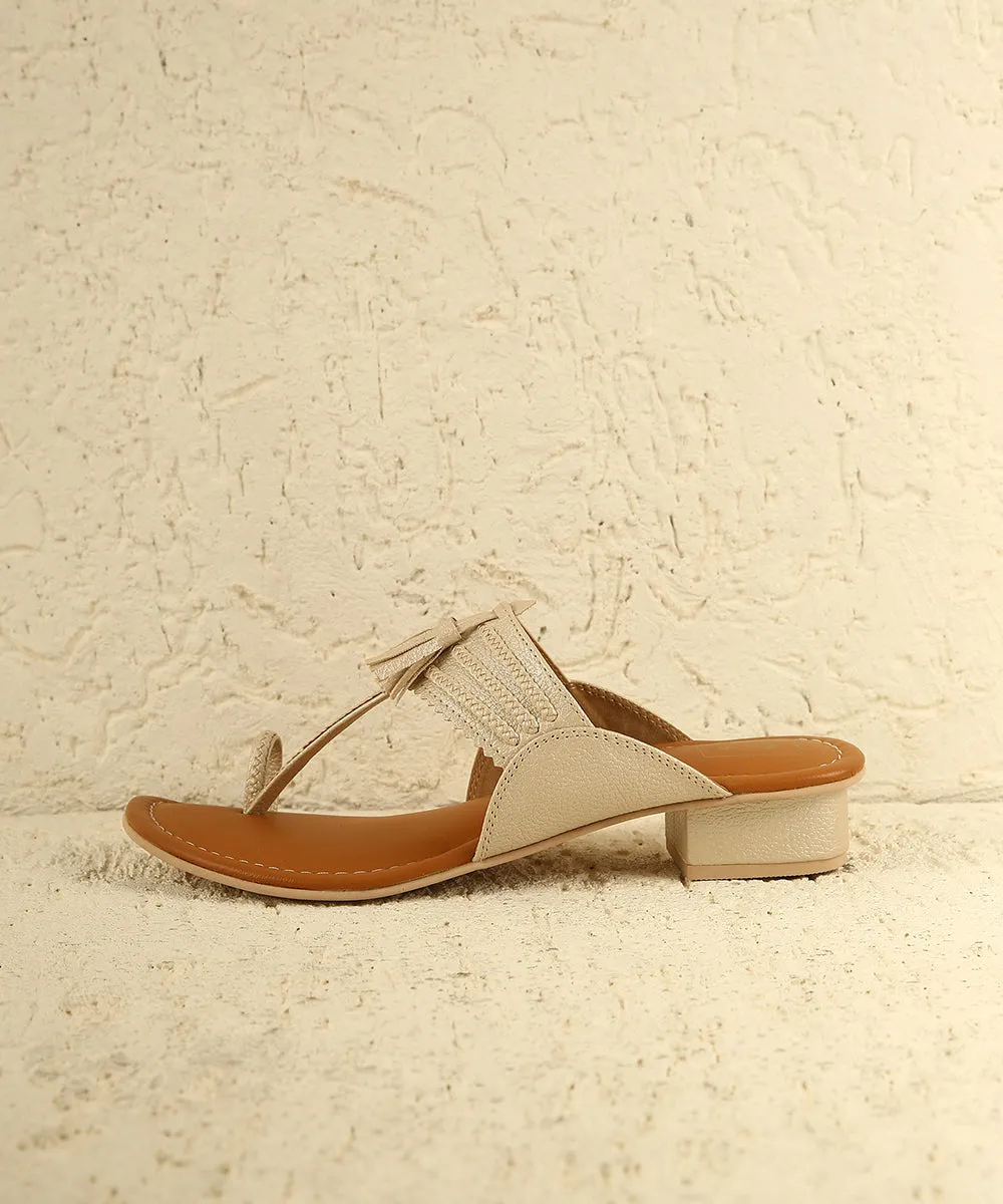 Raveena Champagne Small Heel Sandals