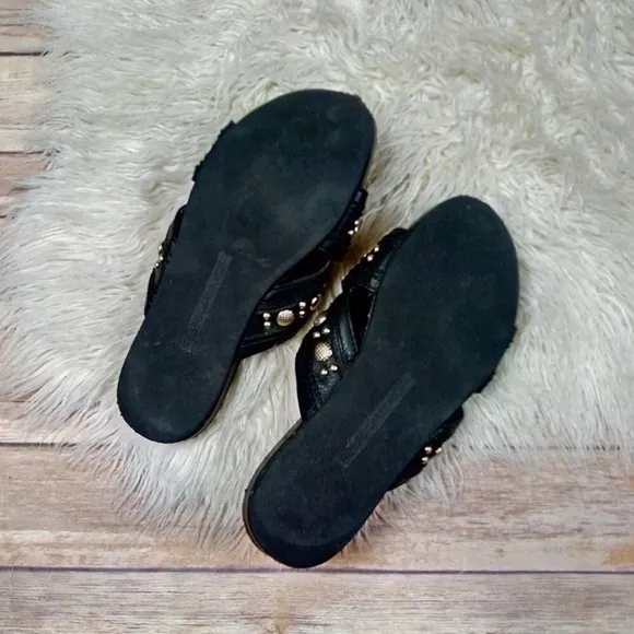 Rebecca Minkoff | Tori Black Studded Slide Sandals