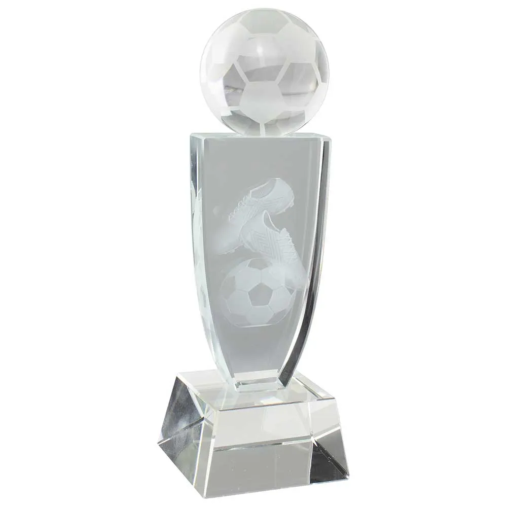 Reflex Football Crystal Award - With Personalised Plate