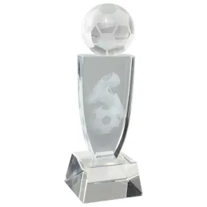 Reflex Football Crystal Award - With Personalised Plate