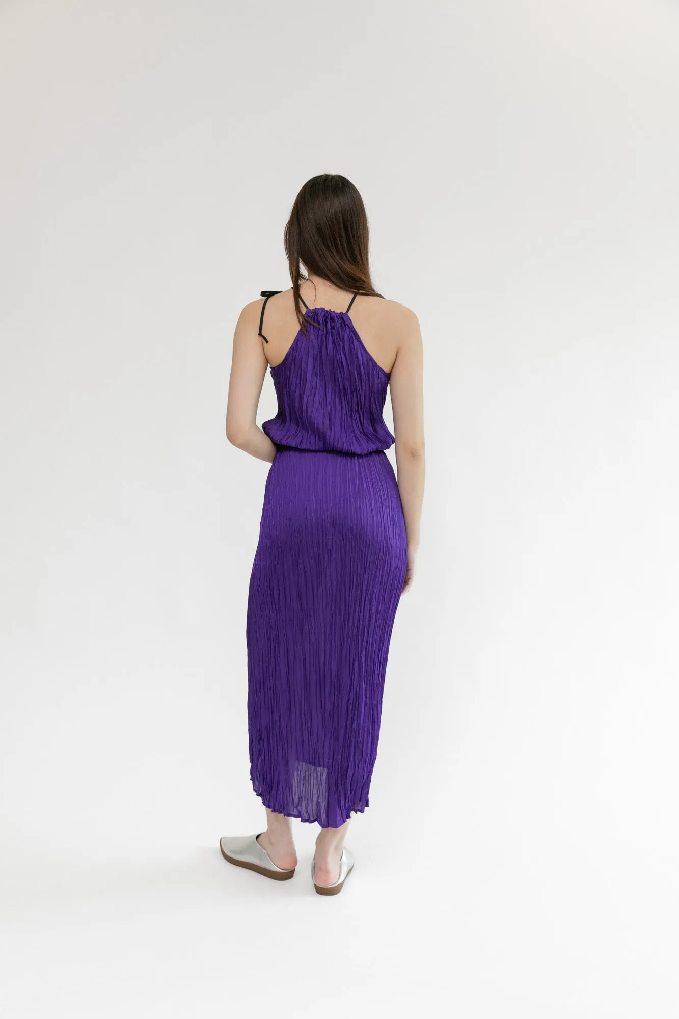 SALE Twisted Maxi Halter Dress | Grape
