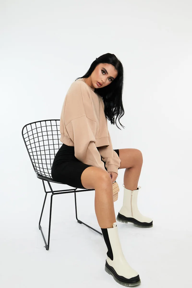 Sand Cropped Sweatshirt - Kieva