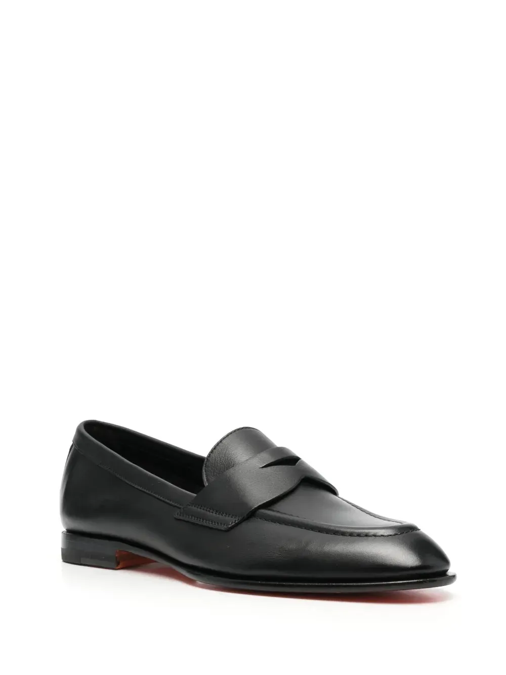 Santoni leather penny loafers