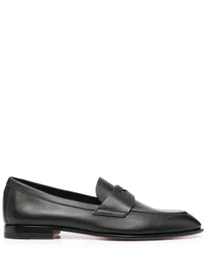 Santoni leather penny loafers