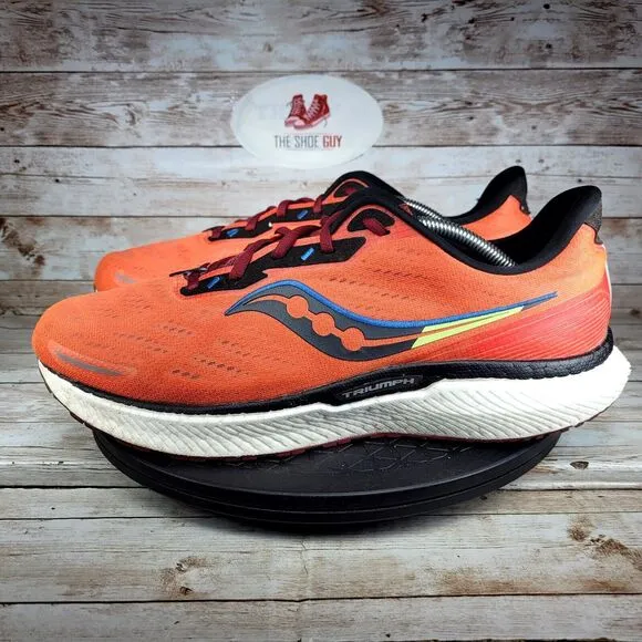 Saucony Triumph 19 Men's Size 12.5  Orange Fire Mulberry Athletic Running Shoes