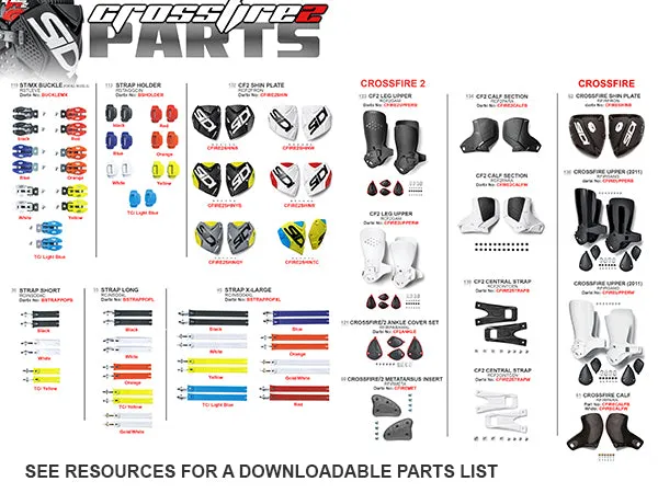SIDI Crossfire II & Crossfire MX Boots - Parts