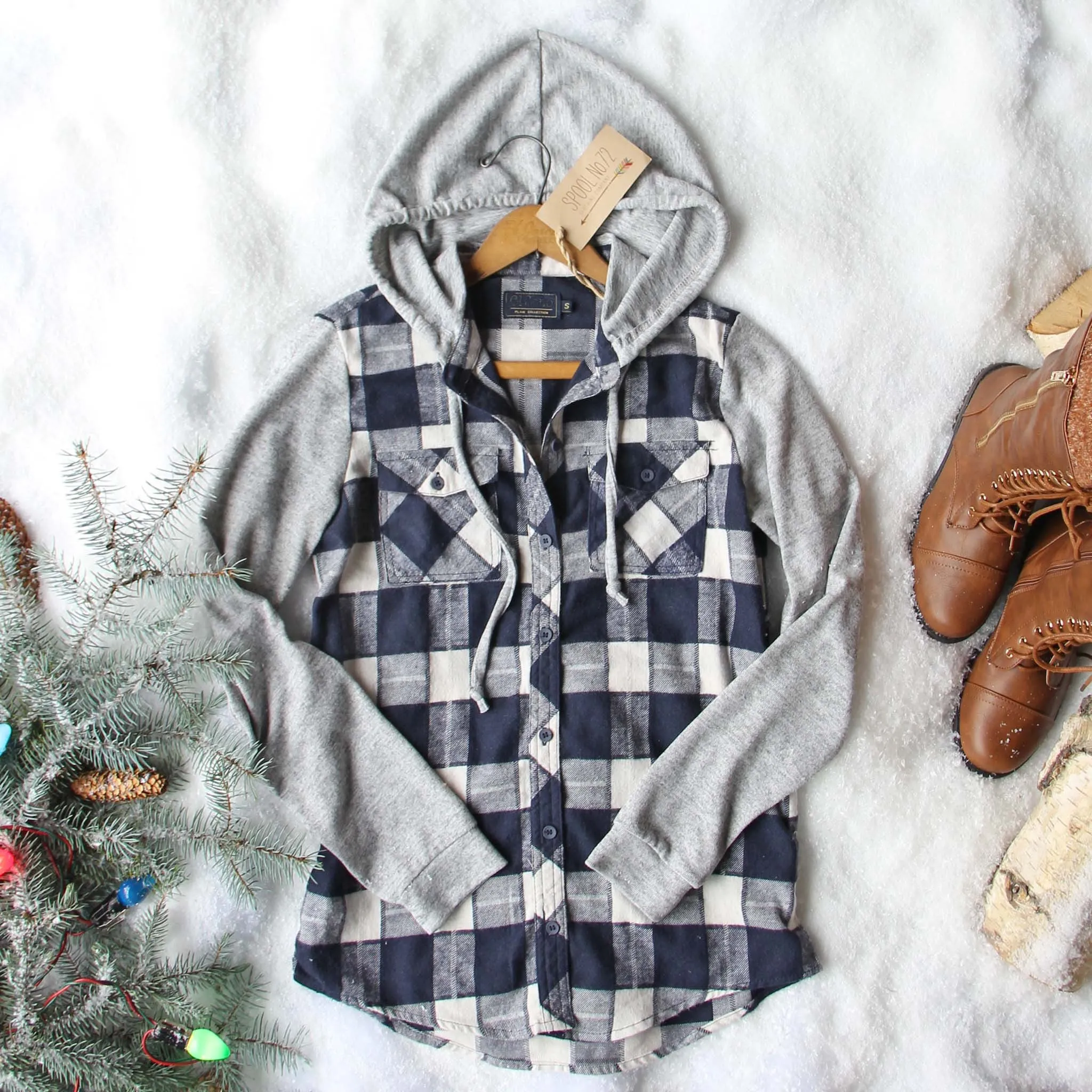 Snowy Creek Plaid Shirt in Navy