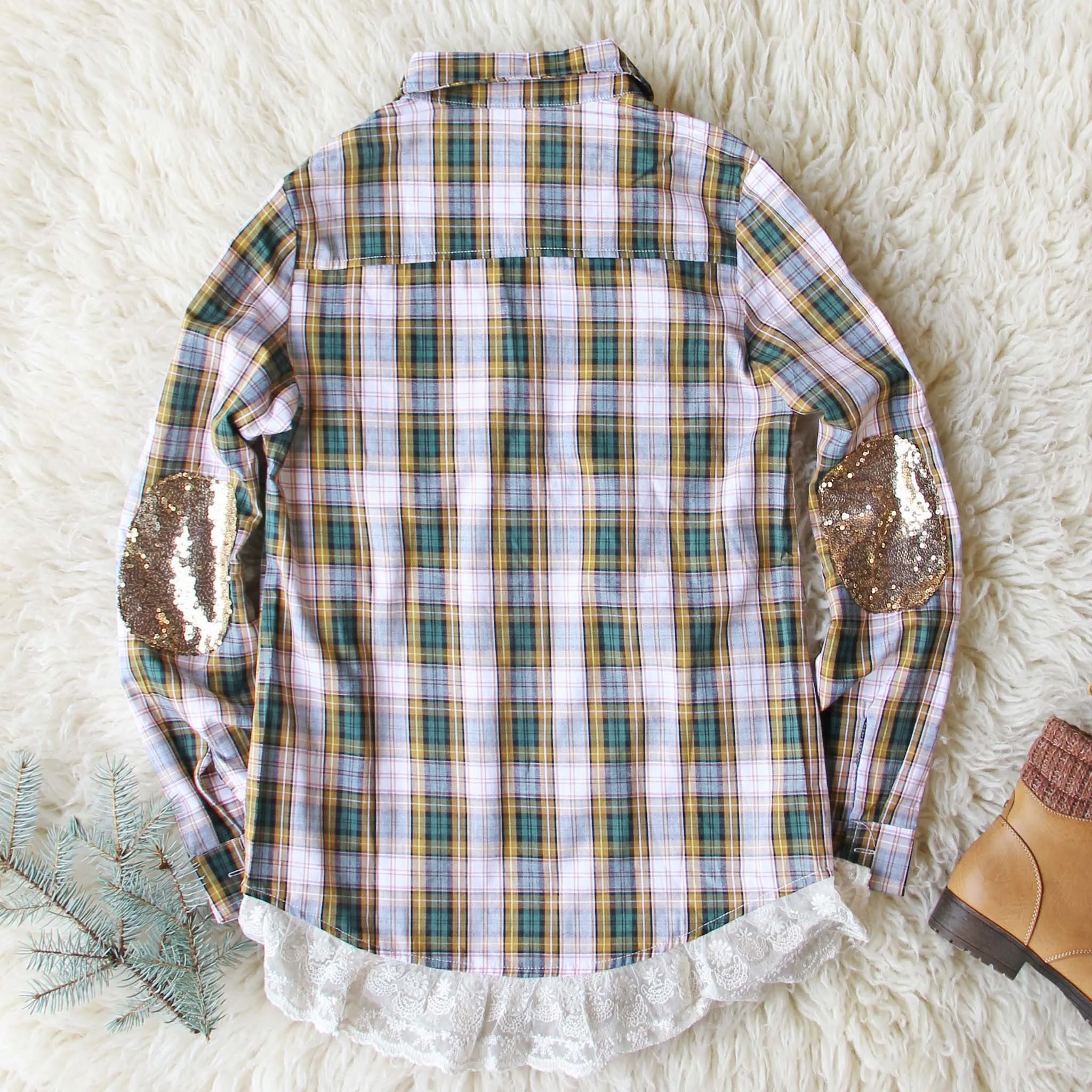 Snowy Plaid Shirt in Pine