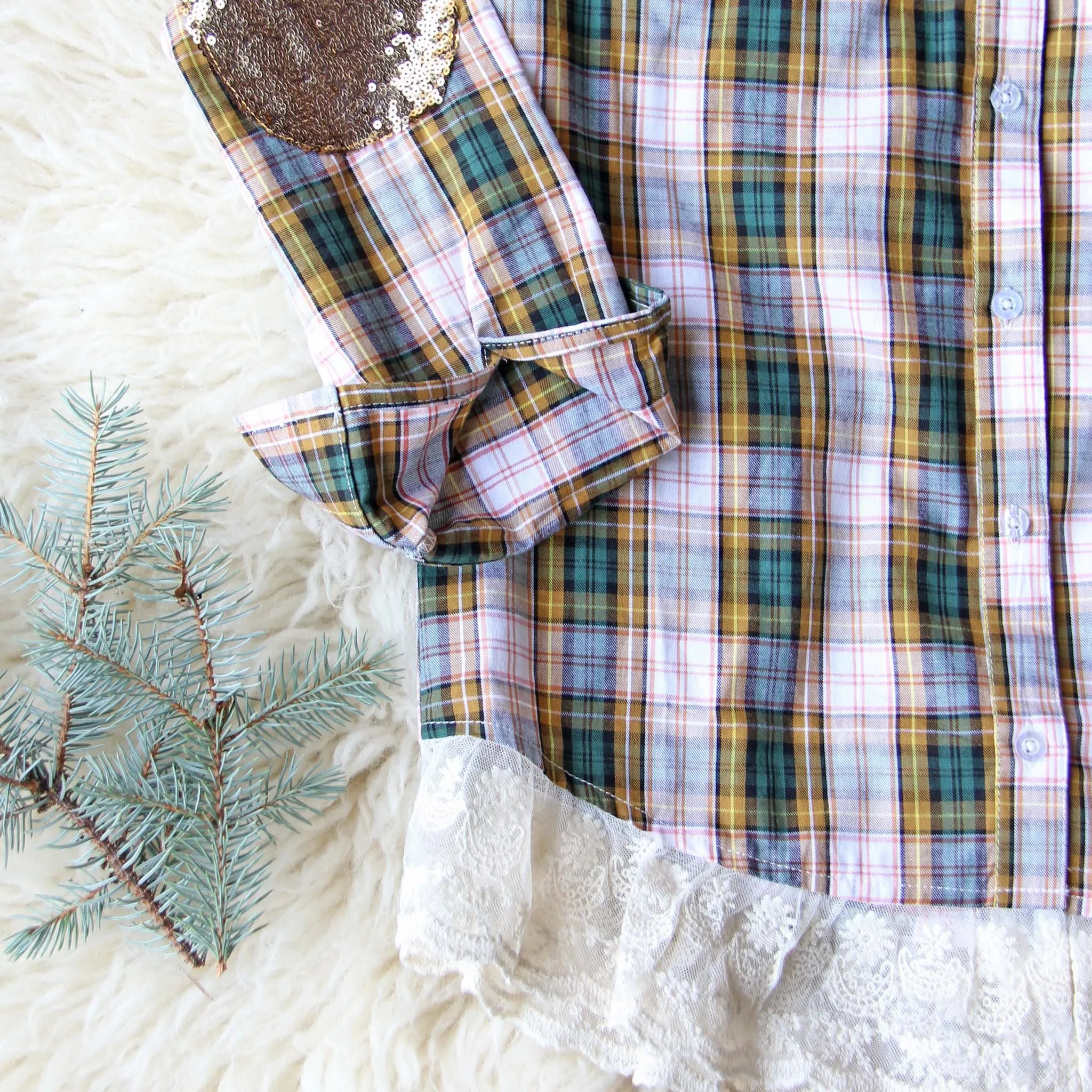 Snowy Plaid Shirt in Pine