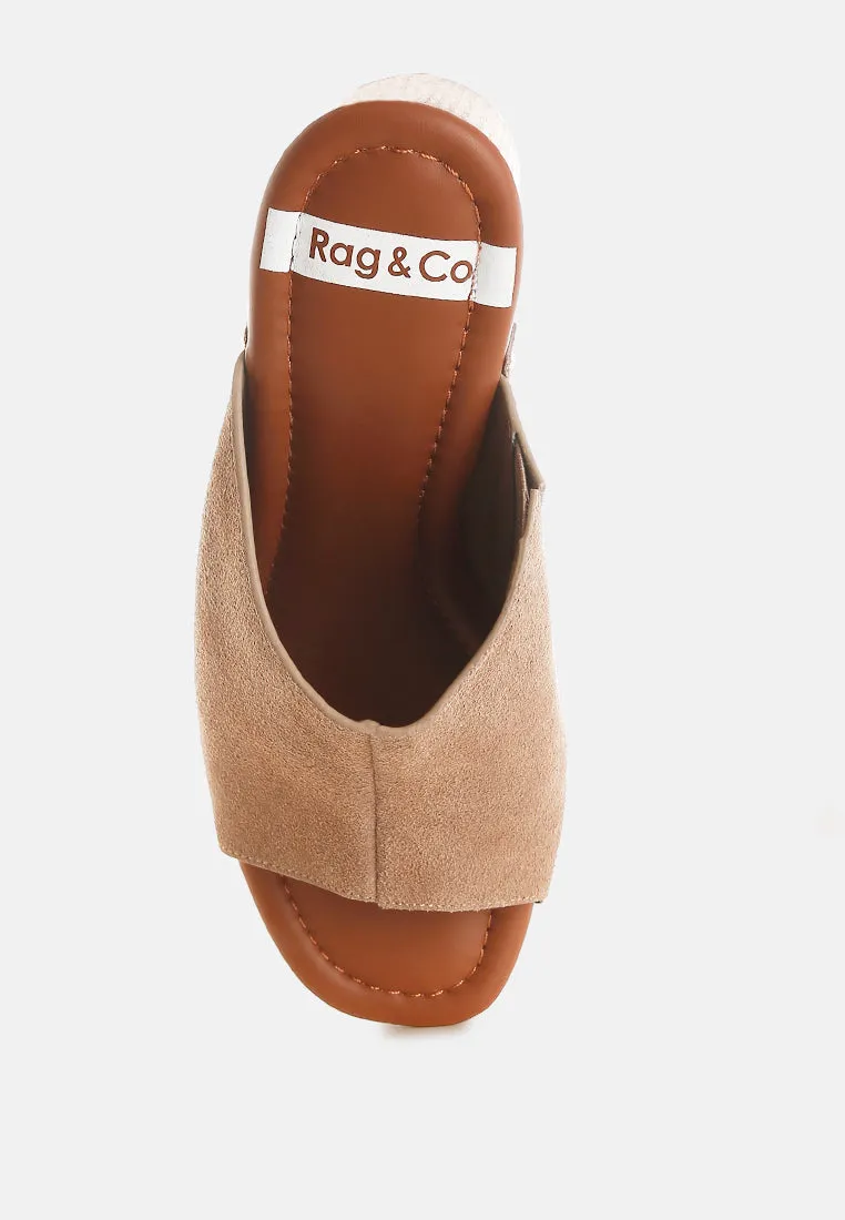 Soft Suede Leather Wooden Clogs By RUW
