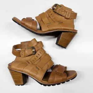 Sorel Nadia Buckle II Leather Womens Caged Sandals Womens Size 8