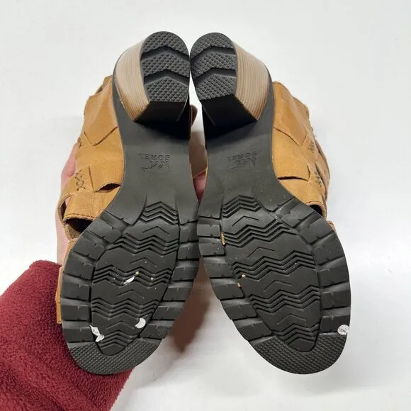 Sorel Nadia Buckle II Leather Womens Caged Sandals Womens Size 8