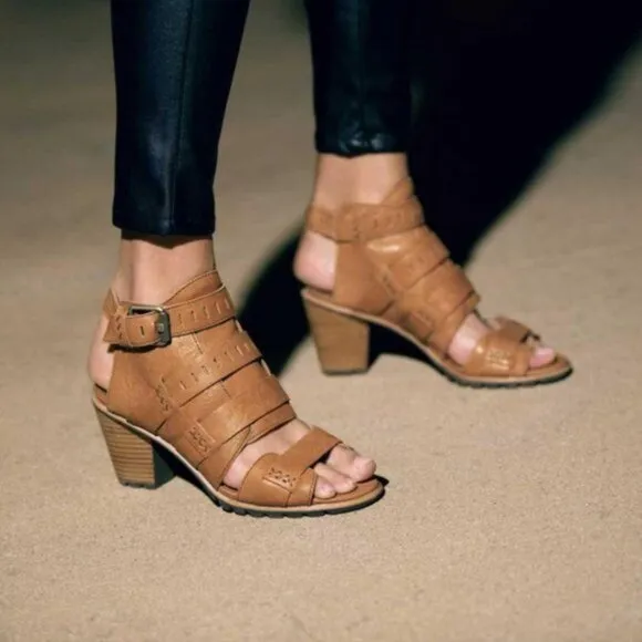 Sorel Nadia Buckle II Leather Womens Caged Sandals Womens Size 8