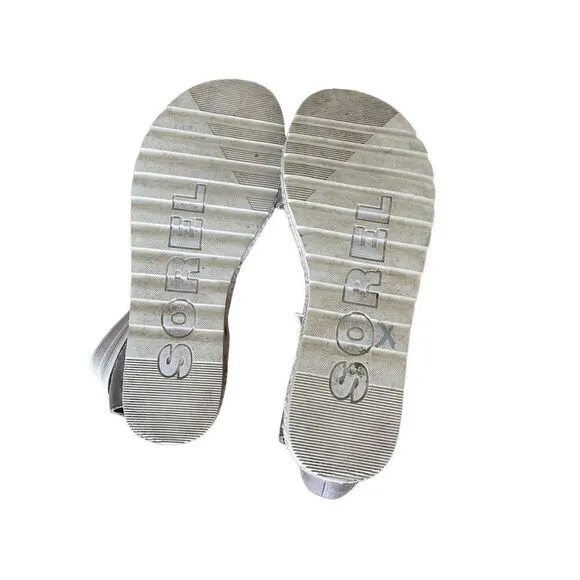 Sorel Womens Tan Khaki Open Toe Ella II Gore Criss Cross Strap Sandals Size 10