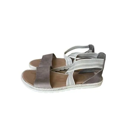 Sorel Womens Tan Khaki Open Toe Ella II Gore Criss Cross Strap Sandals Size 10