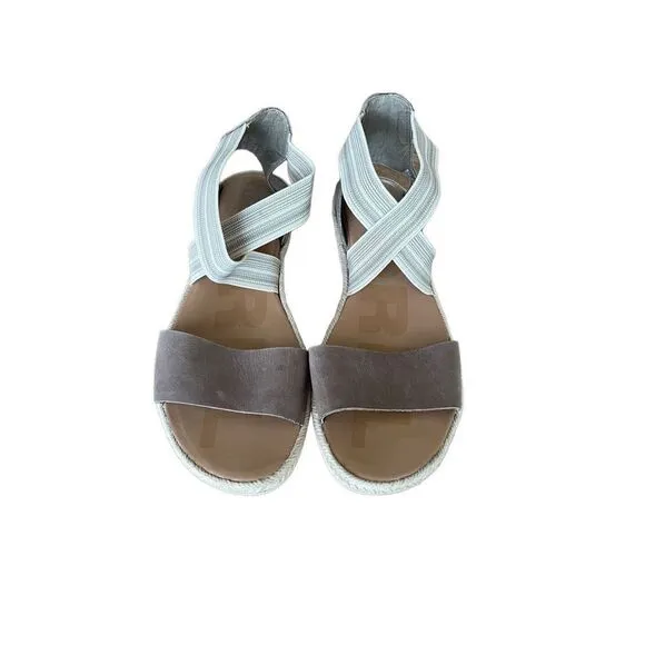 Sorel Womens Tan Khaki Open Toe Ella II Gore Criss Cross Strap Sandals Size 10