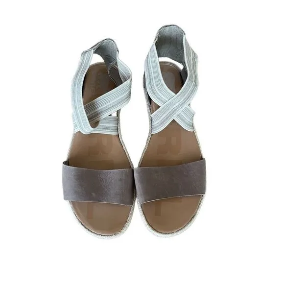 Sorel Womens Tan Khaki Open Toe Ella II Gore Criss Cross Strap Sandals Size 10