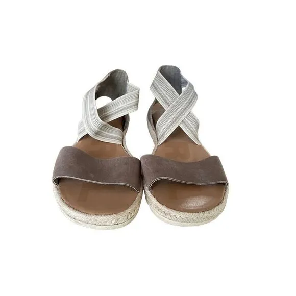 Sorel Womens Tan Khaki Open Toe Ella II Gore Criss Cross Strap Sandals Size 10