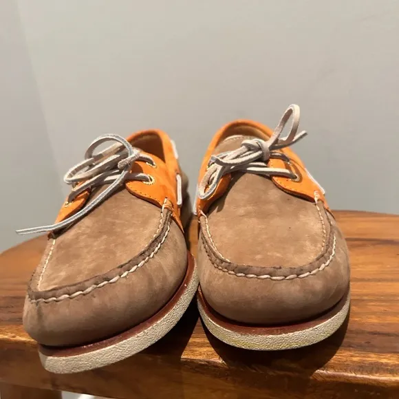 Sperry loafers tan and orange size 13