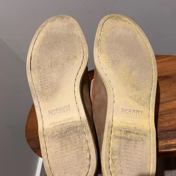 Sperry loafers tan and orange size 13
