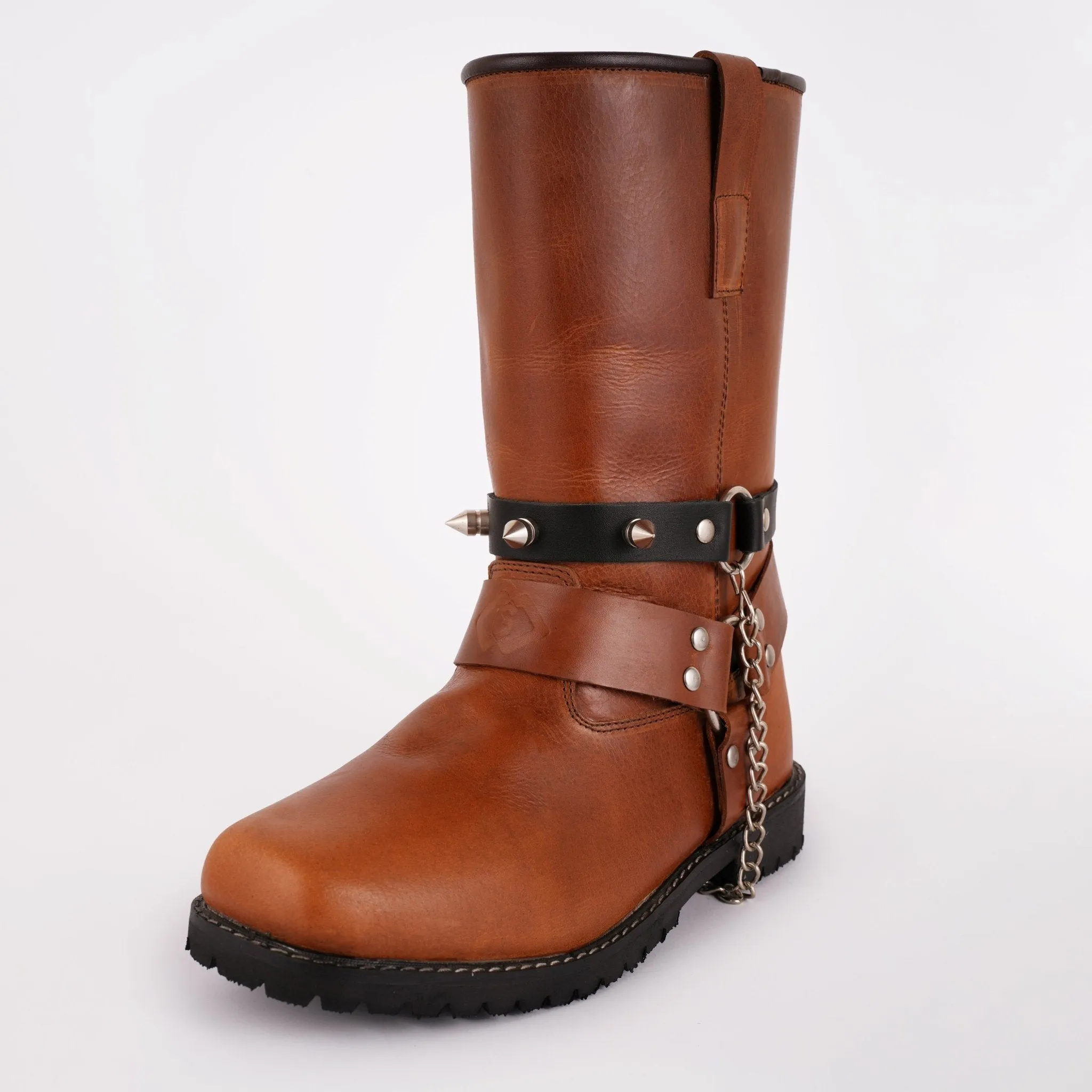 Spikes Leather Boot Chain - Biker Motorcycle Acessory