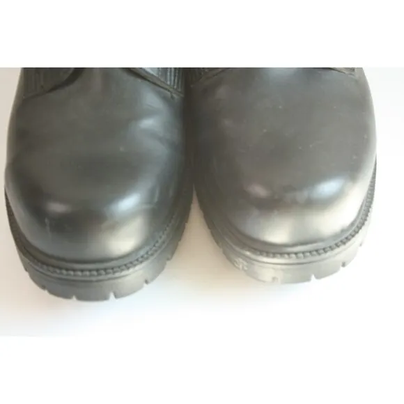 State Street MENS Black Lace Up Vegan Leather Work Biker Hiking Boots SIZE14