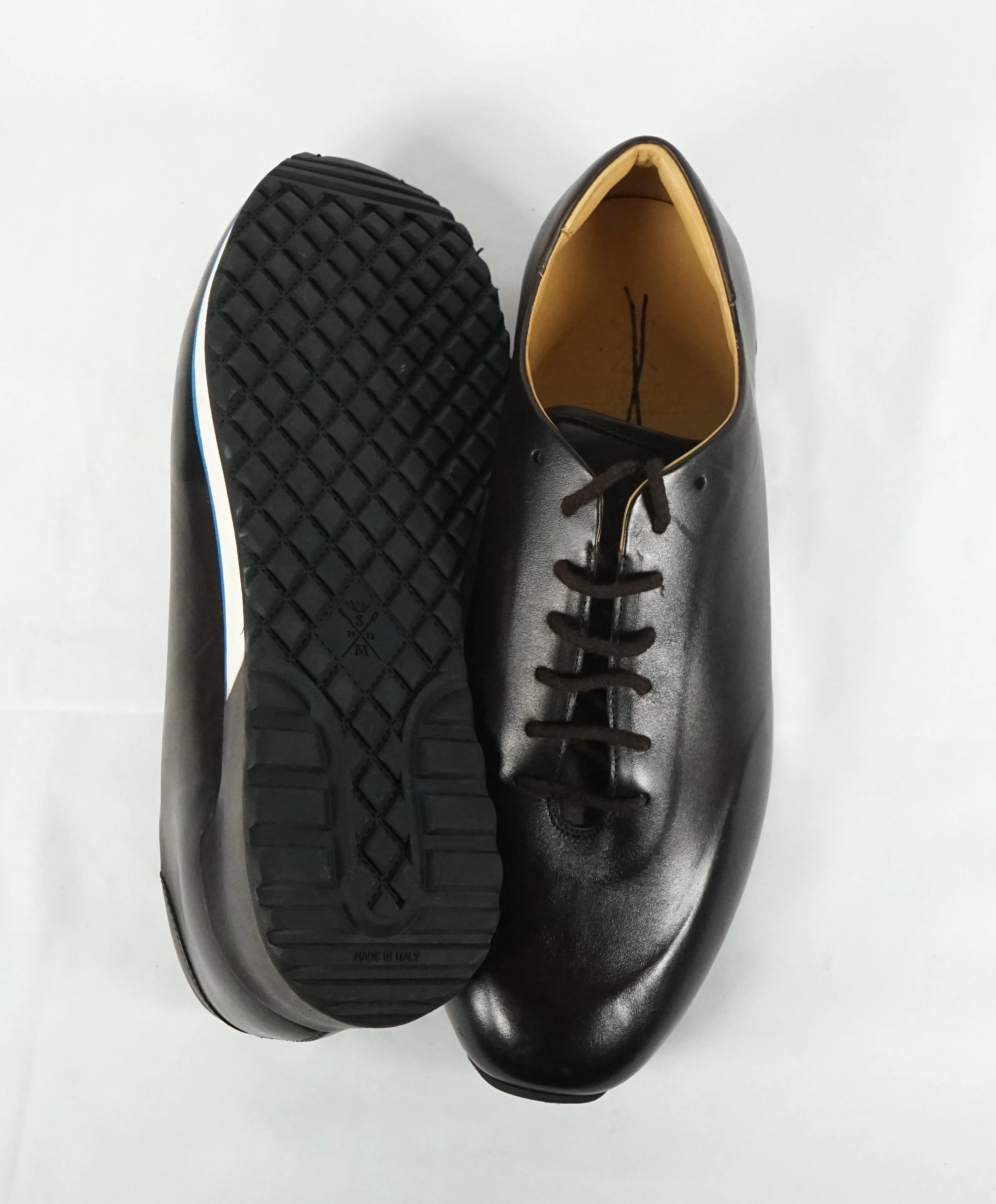 SUTOR MANTELLASSI - Brown Patina Premium Grade Leather Sneakers  - 9