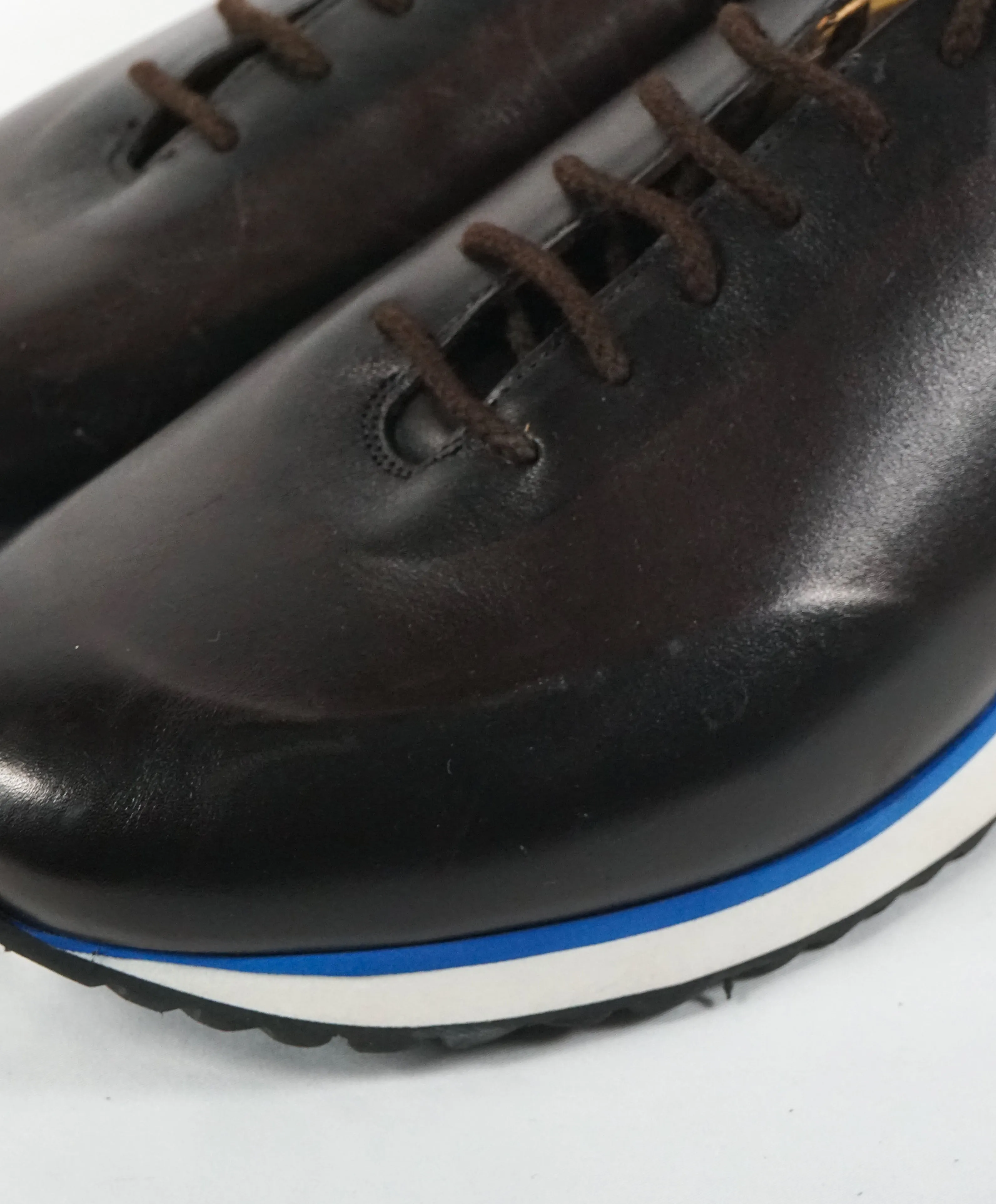 SUTOR MANTELLASSI - Brown Patina Premium Grade Leather Sneakers  - 9
