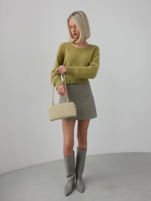Textured Wool Mini Skirt