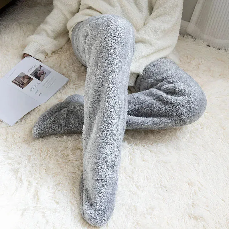 Thigh High Fuzzy Socks - Over Knee Boot Stocking Leg Warmers for Women and Kids