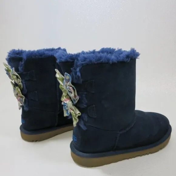 UGG Australia Bailey Bow II Tie Dye Insulated Winter Kids Footwear Shoes Sz 4