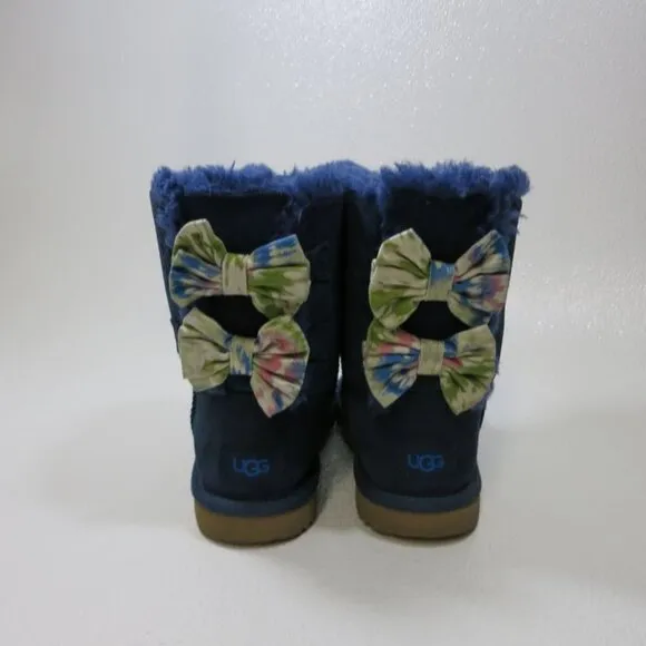 UGG Australia Bailey Bow II Tie Dye Insulated Winter Kids Footwear Shoes Sz 4