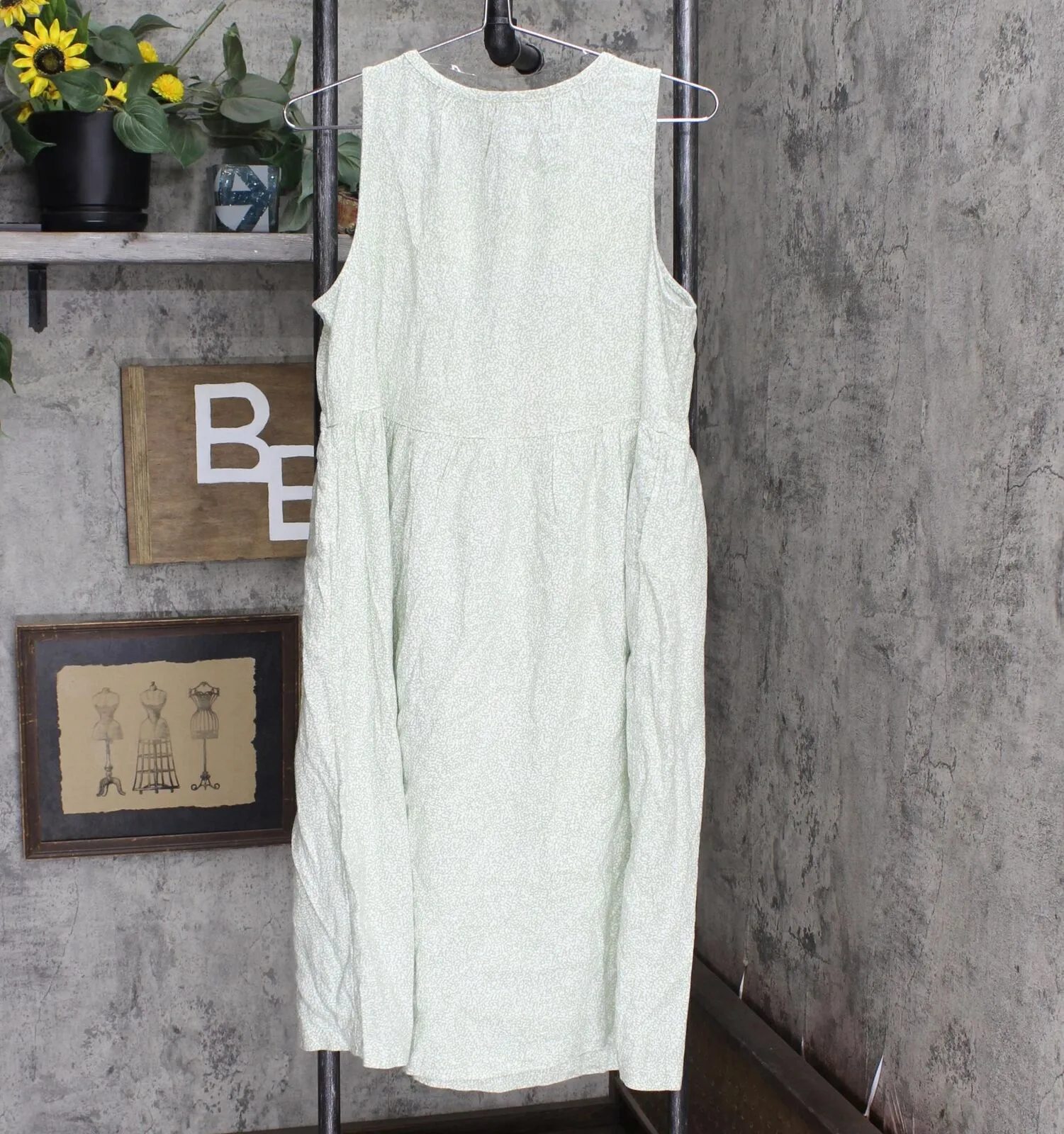 Universal Thread Women's Sleeveless Linen Tie-Front Dress Green S