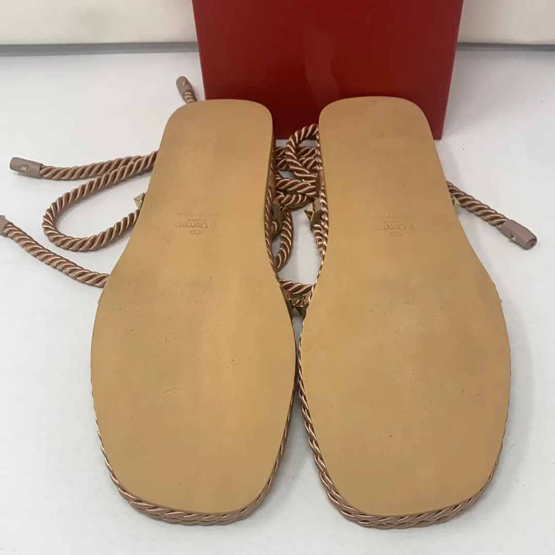 Valentino Rope Closure Neutral Color Sandal