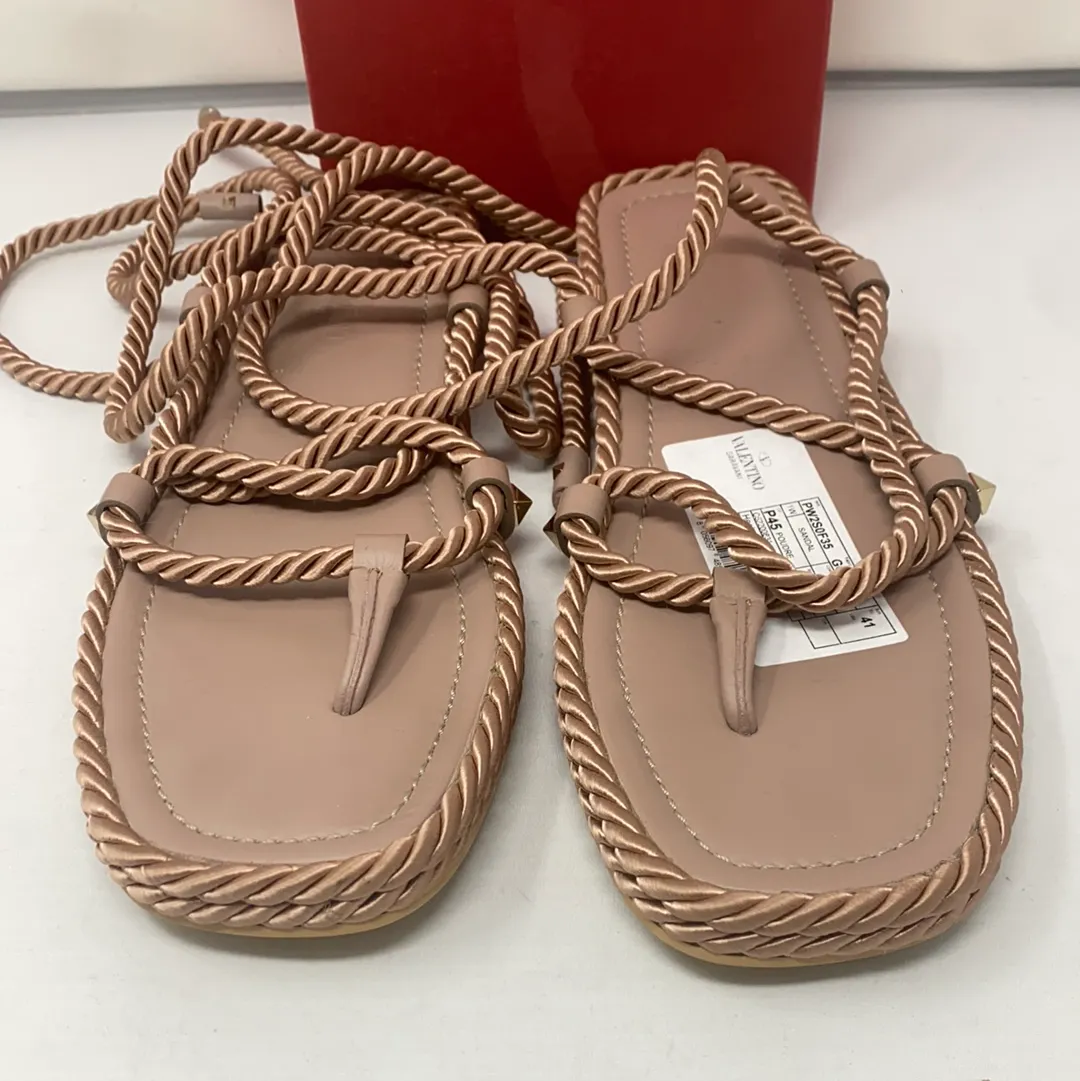 Valentino Rope Closure Neutral Color Sandal