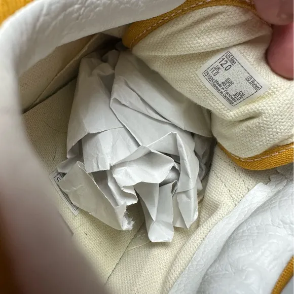 Vans Old Skool Mustard Yellow White Paneled Calf Suede Lace Up Sneakers Size 12