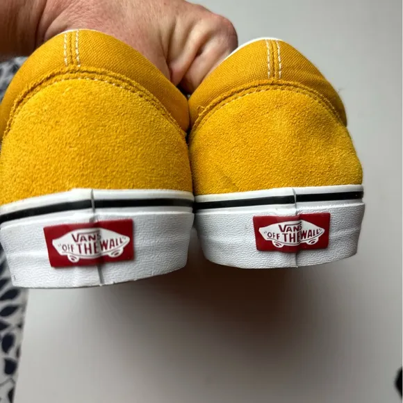 Vans Old Skool Mustard Yellow White Paneled Calf Suede Lace Up Sneakers Size 12