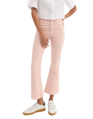 Veronica Beard - Carson Cropped Kick Flare Jean - Pink Shell
