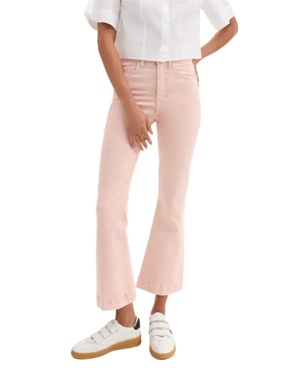 Veronica Beard - Carson Cropped Kick Flare Jean - Pink Shell