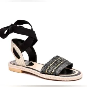 Vince Camuto Black Jute Kimano Sandals Size 8.5 NEW